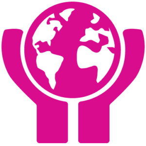 Hands with globe Icon-denten-choose a non profit